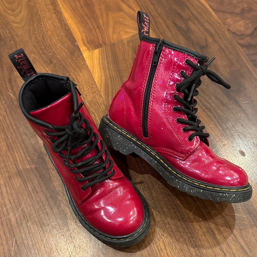 Doc Martens💖Sparkle💖Kids Combat Zip Boots